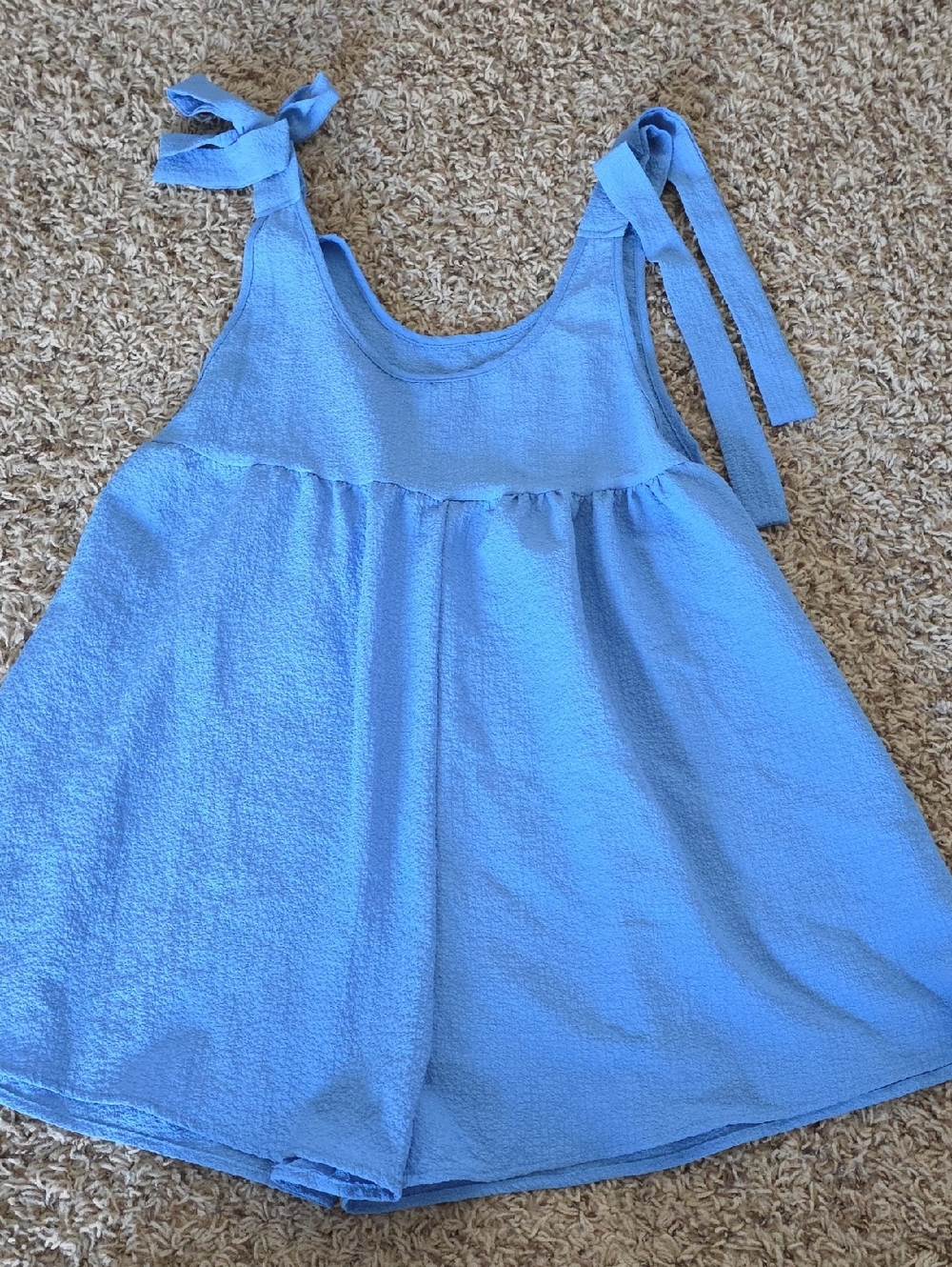 SHEIN Light Blue Textured Romper Sz Xs